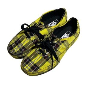 Vans Authentic Platform Plaid Yellow Black‎ Red Skate Shoes Women US 8